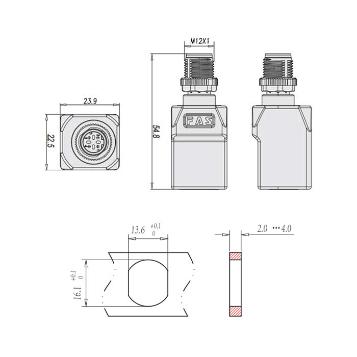 M12 4Pin D-coded 公頭直型轉(zhuǎn)RJ45直型、0C4ES1